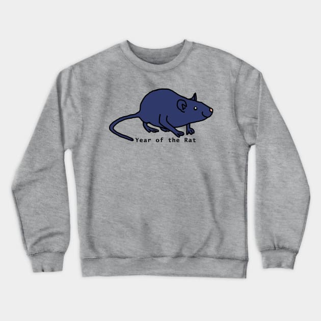 Year of the Rat - Blue Crewneck Sweatshirt by ellenhenryart